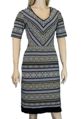 Joseph Ribkoff Black/Multi-Color Print Dress 174790