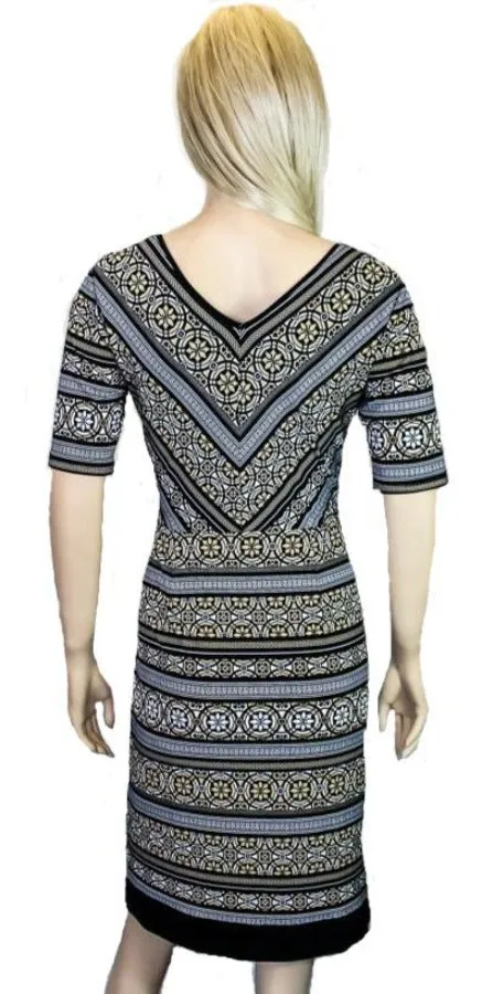 Joseph Ribkoff Black/Multi-Color Print Dress 174790