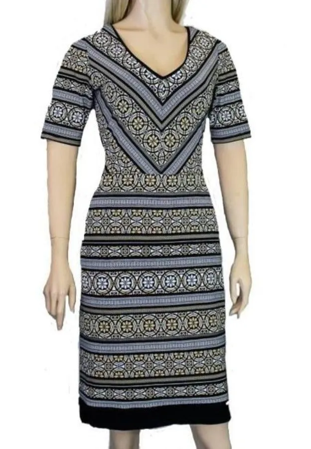 Joseph Ribkoff Black/Multi-Color Print Dress 174790