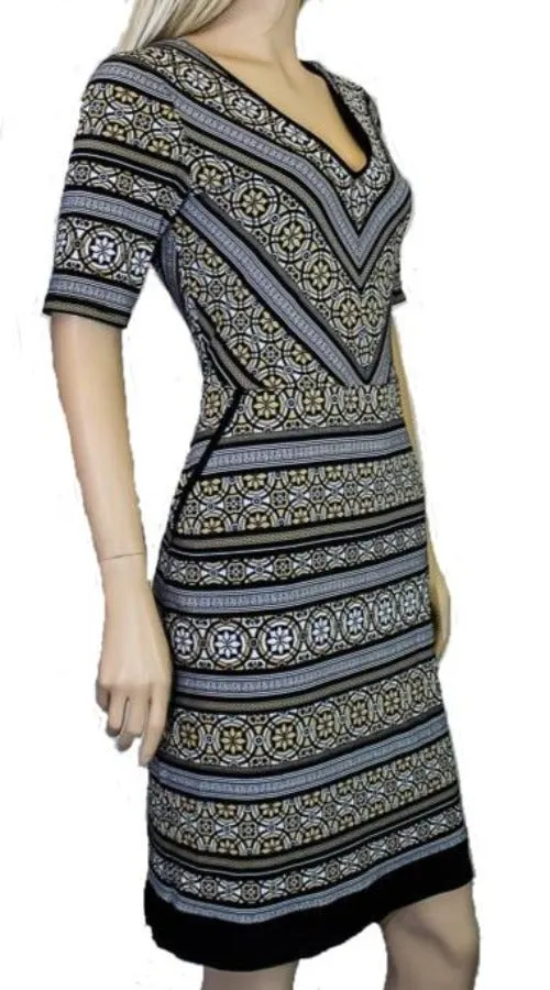 Joseph Ribkoff Black/Multi-Color Print Dress 174790