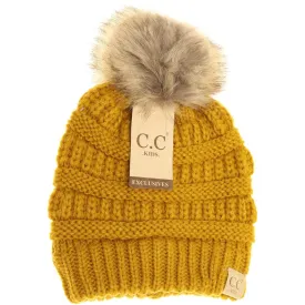 KIDS FUR POM CC BEANIE