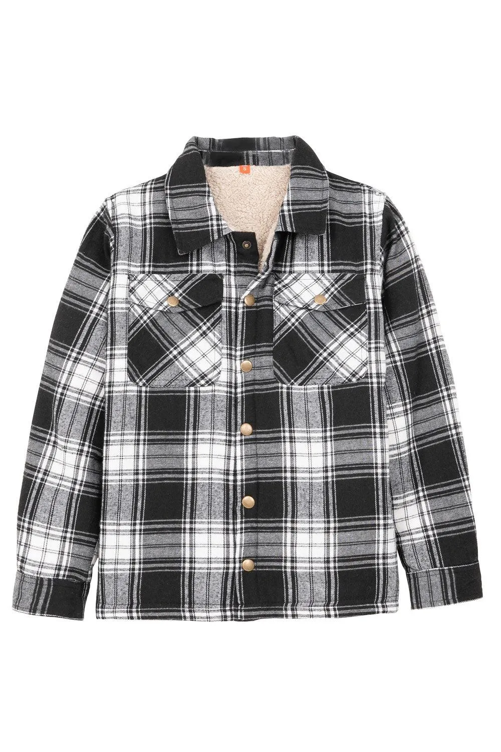 Kids Matching Family Black White Plaid Flannel Shacket