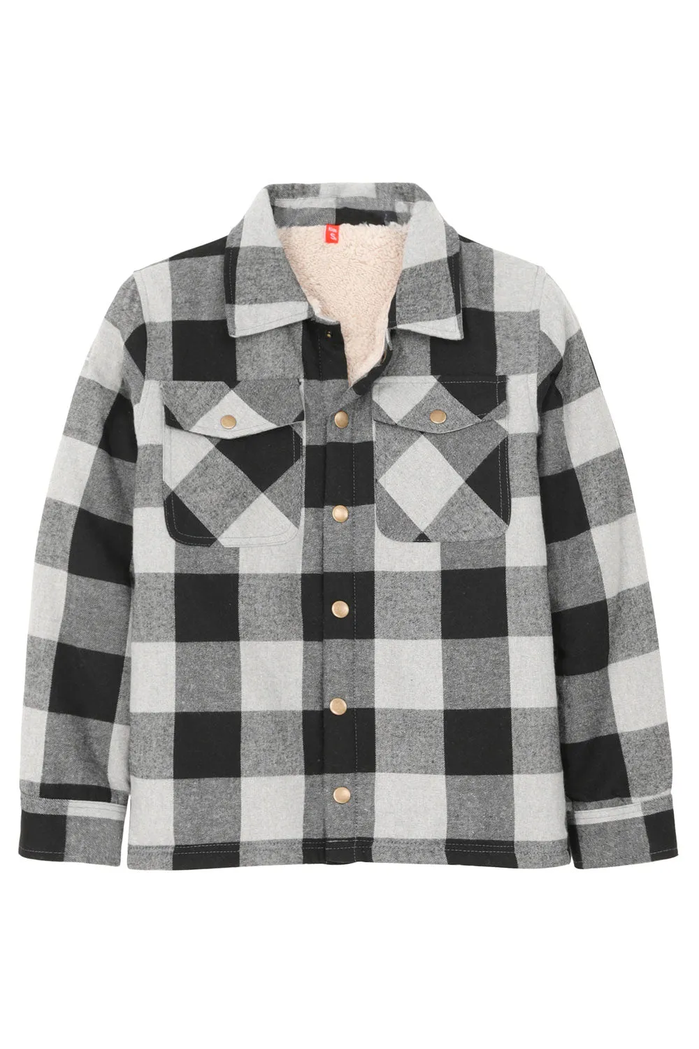 Kids Matching Family Black White Plaid Flannel Shacket