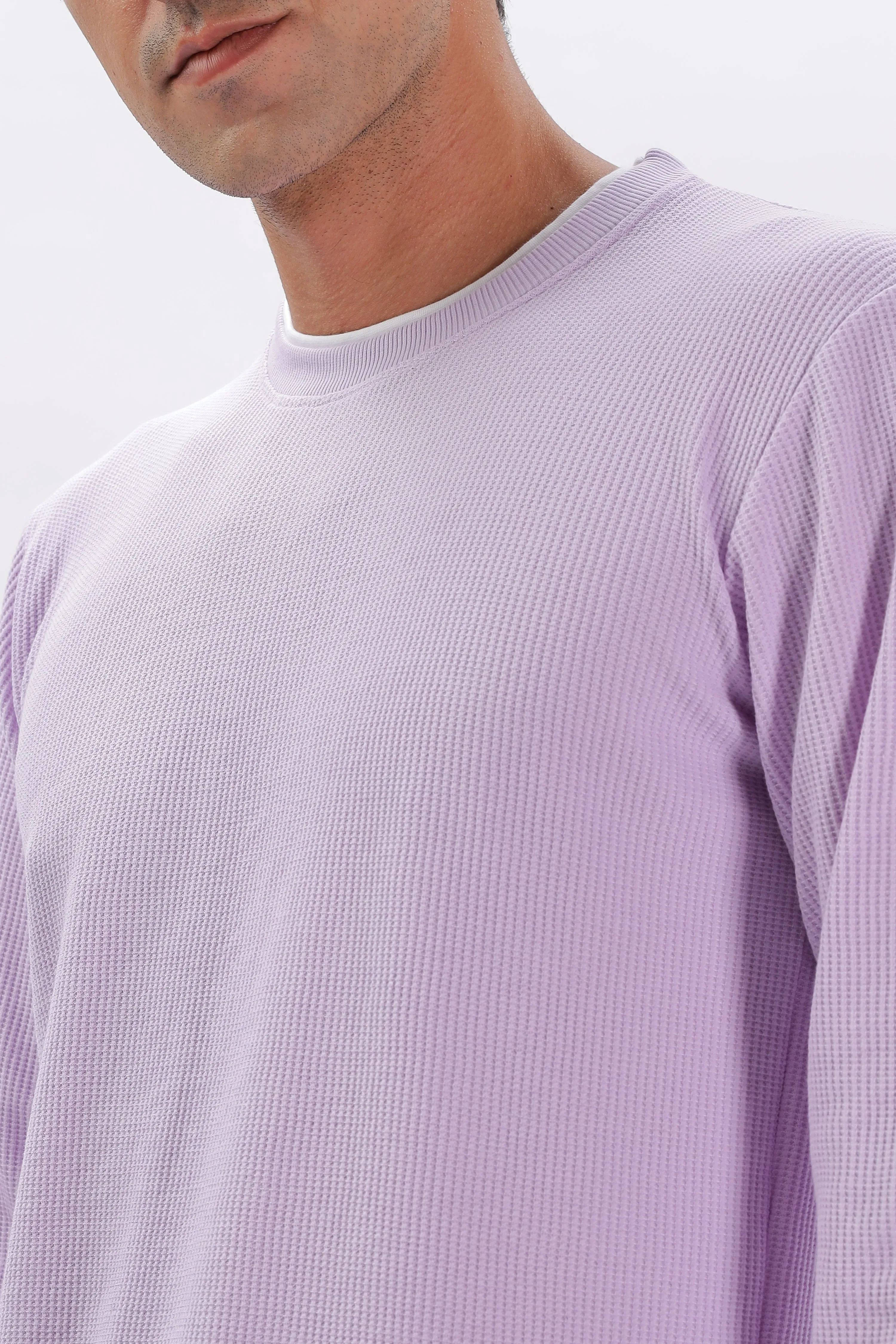 Knitted Full Sleeve T-Shirt: Lavendar