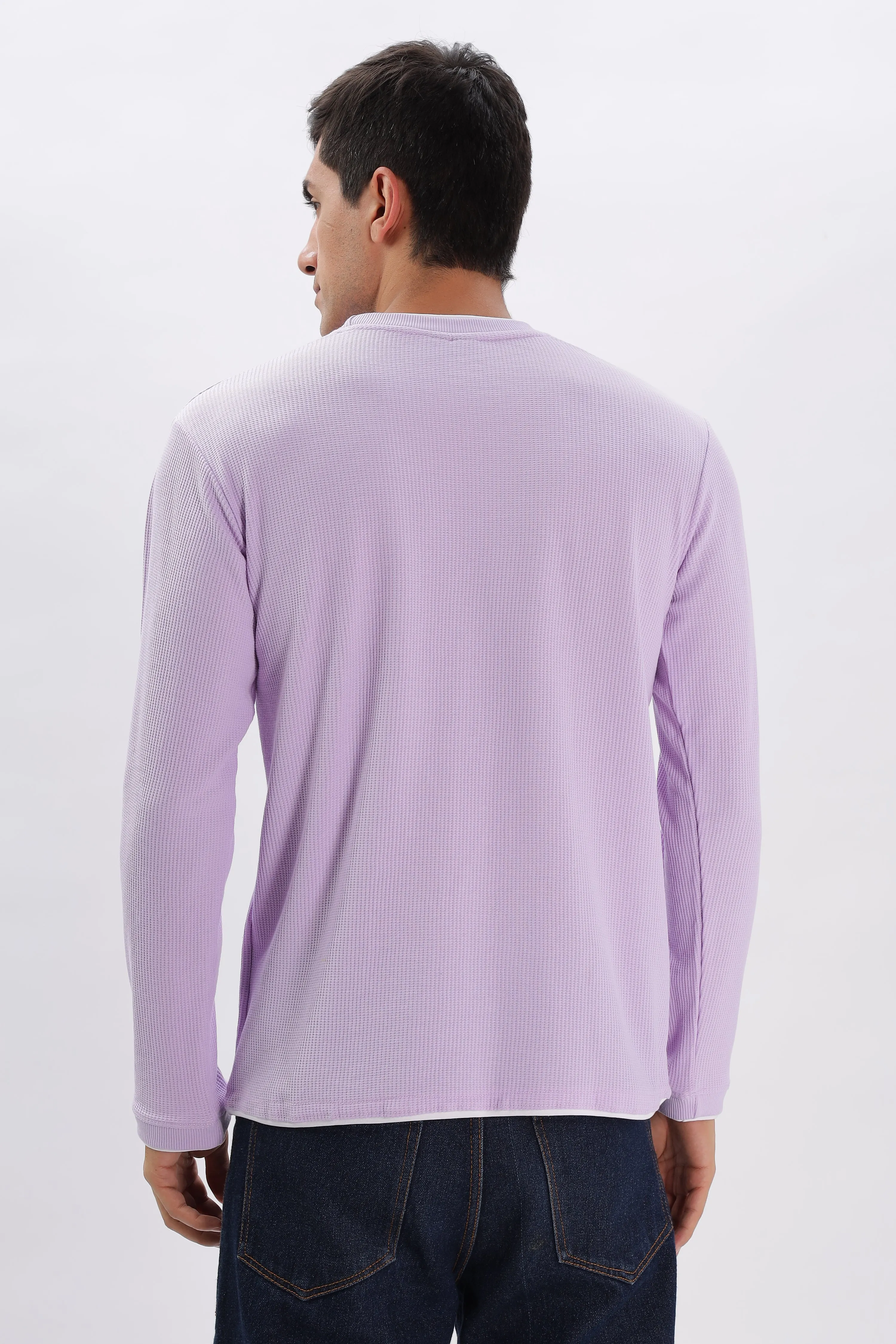 Knitted Full Sleeve T-Shirt: Lavendar