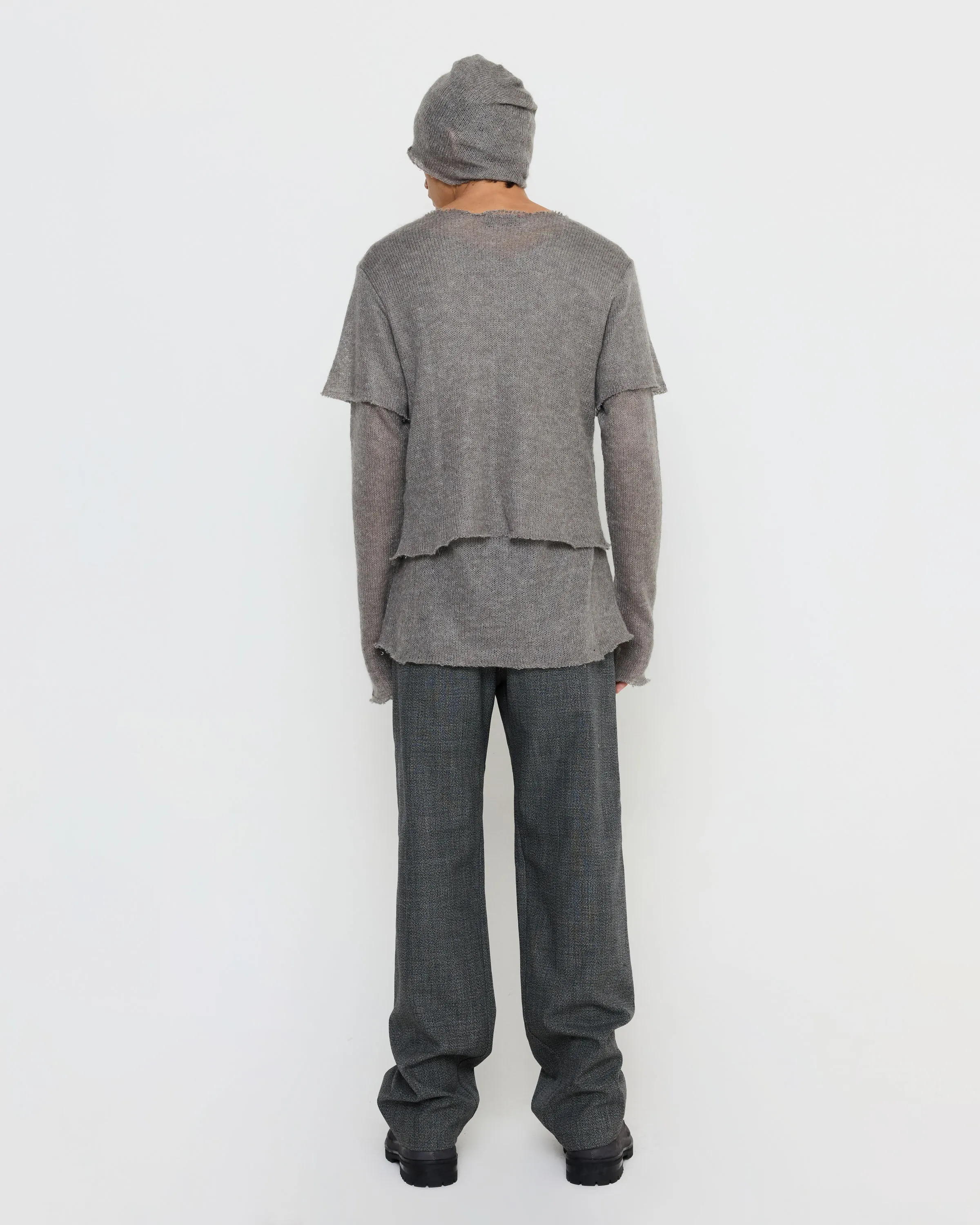 Lurex Mohair Layering Tee in Silver