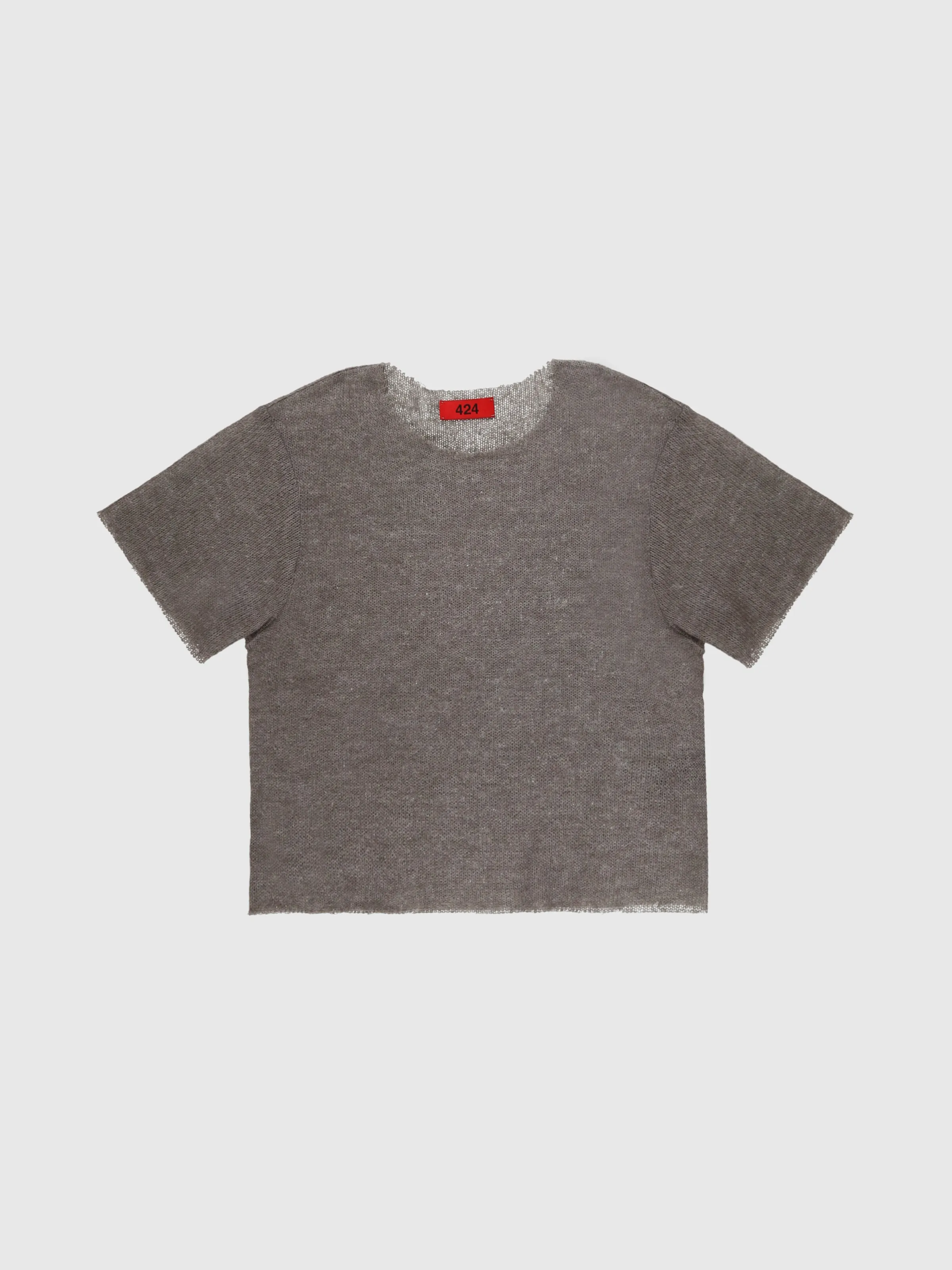 Lurex Mohair Layering Tee in Silver