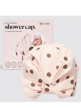 Luxury Shower Cap, Blush Dot