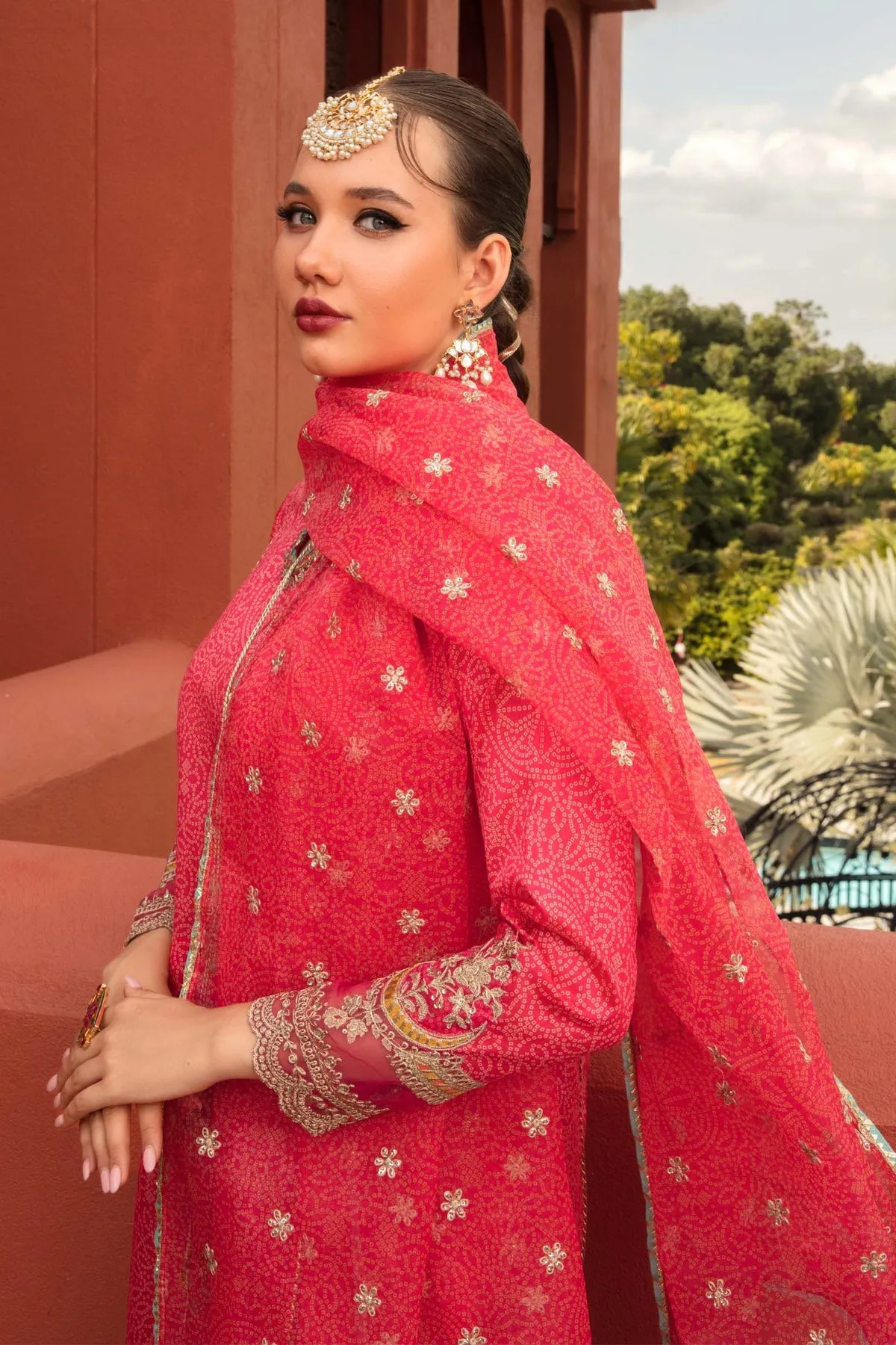 Maria B Traditional Pakistani Kameez Salwar Suit Silk Party Dress