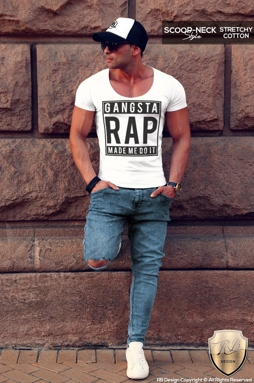 Men's Funny Saying T-shirt Gangsta Rap Made Me Do It Festival Tank Top MD466