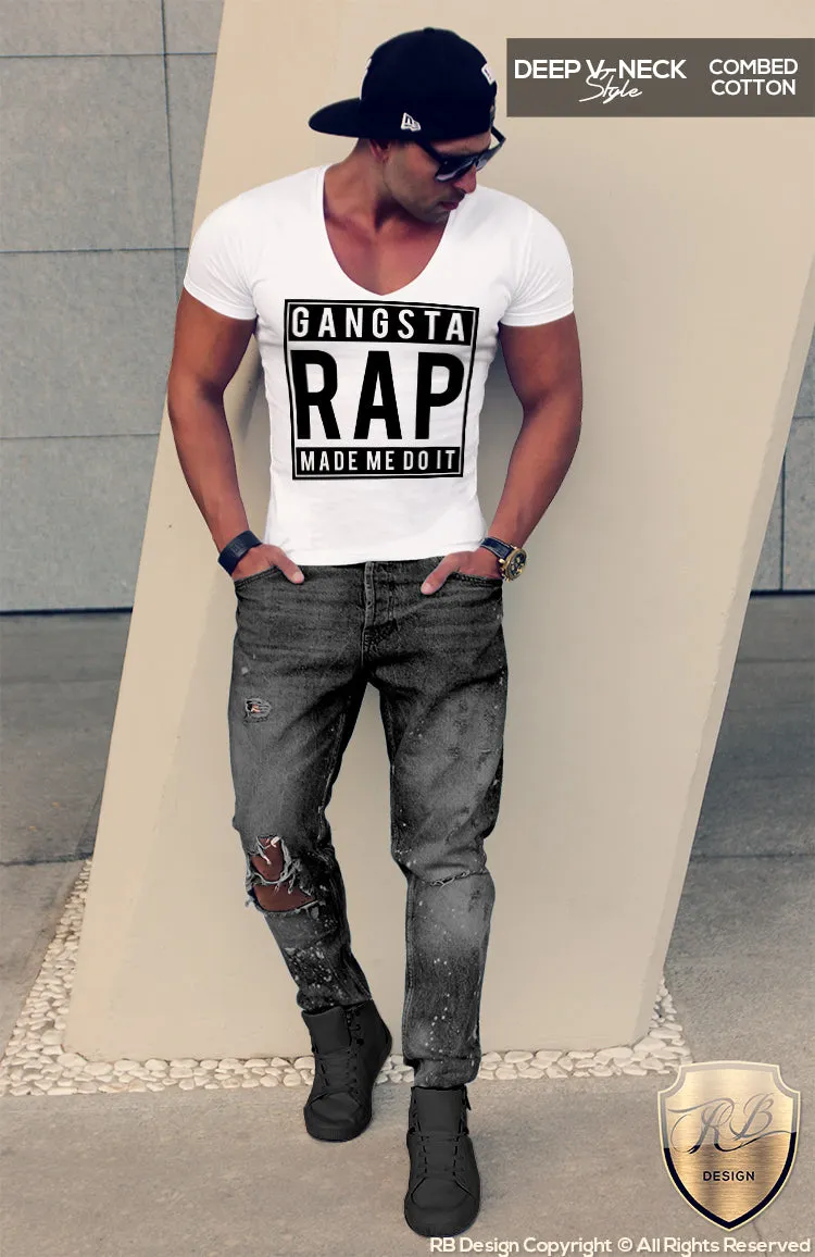 Men's Funny Saying T-shirt Gangsta Rap Made Me Do It Festival Tank Top MD466