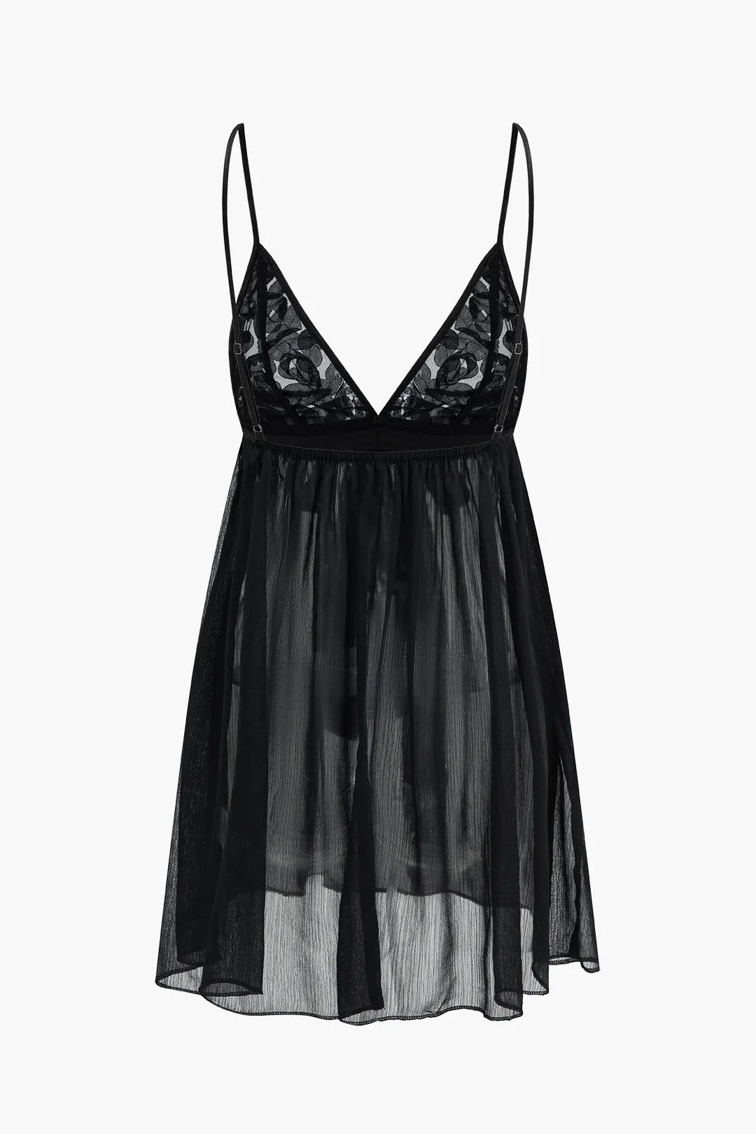 Mesh Knotted Backless Slip Night Dress