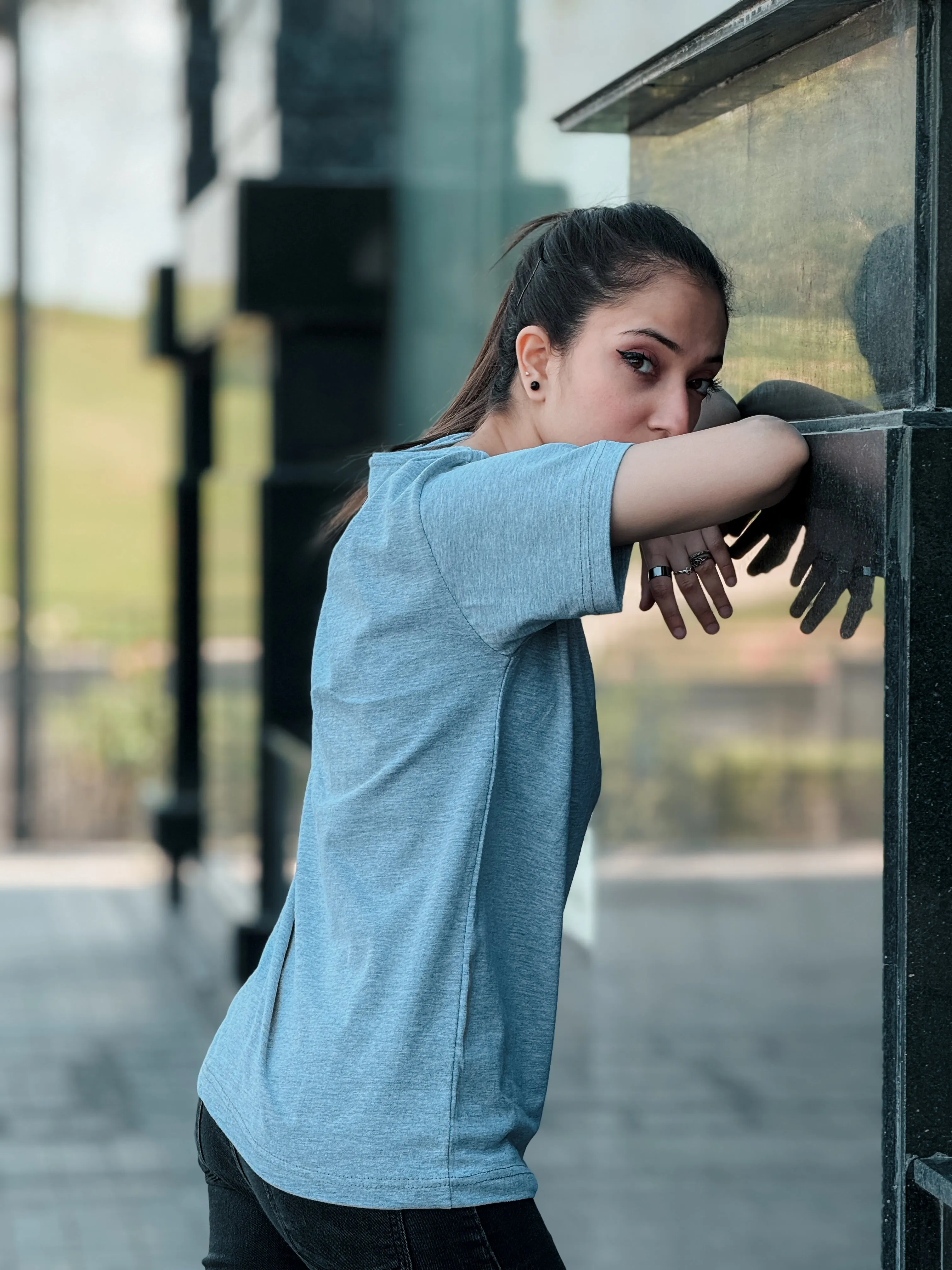 Misty Grey Monochrome T-Shirt For Her