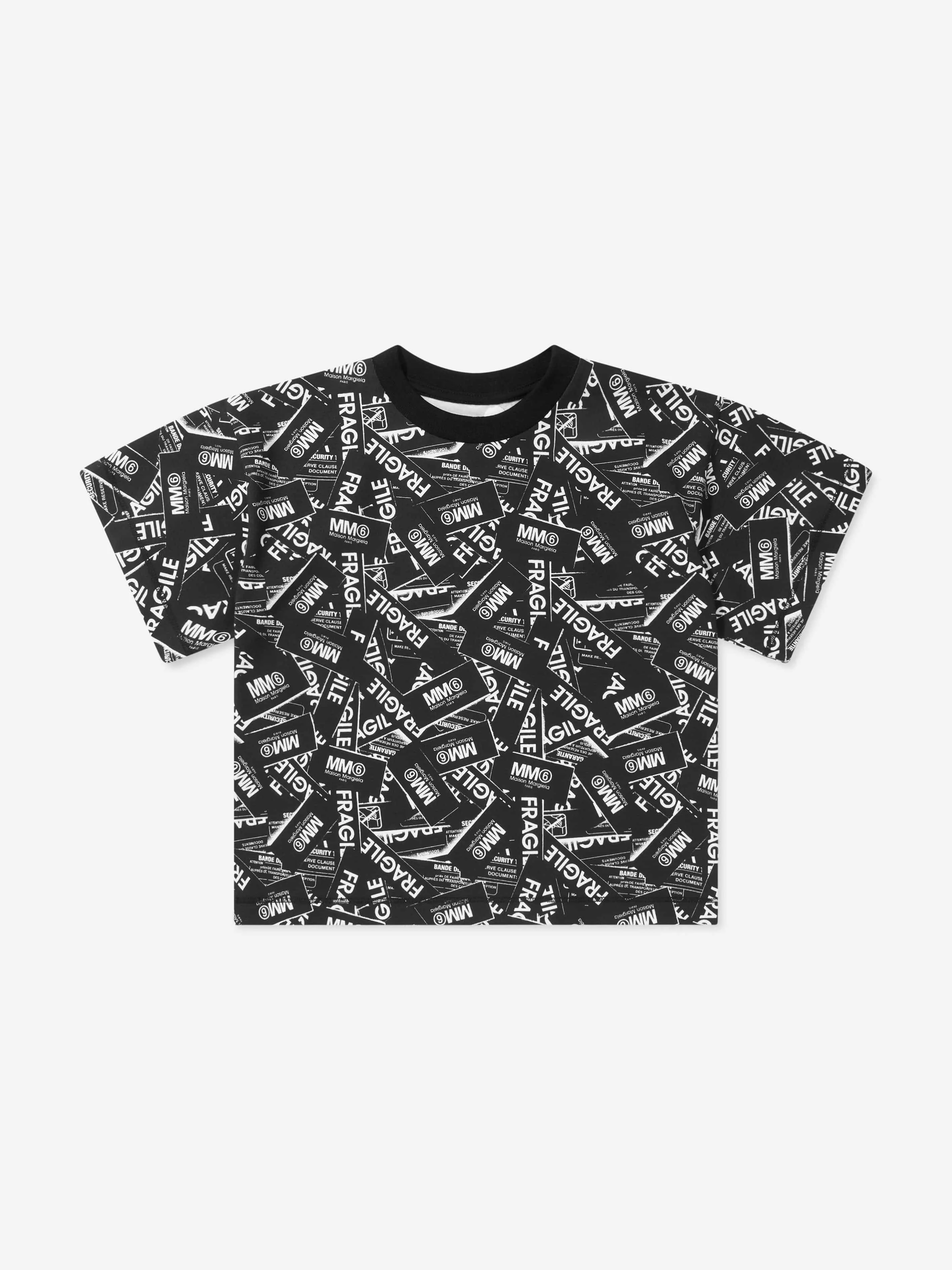 MM6 Maison Margiela Kids Fragile Logo Print T-Shirt