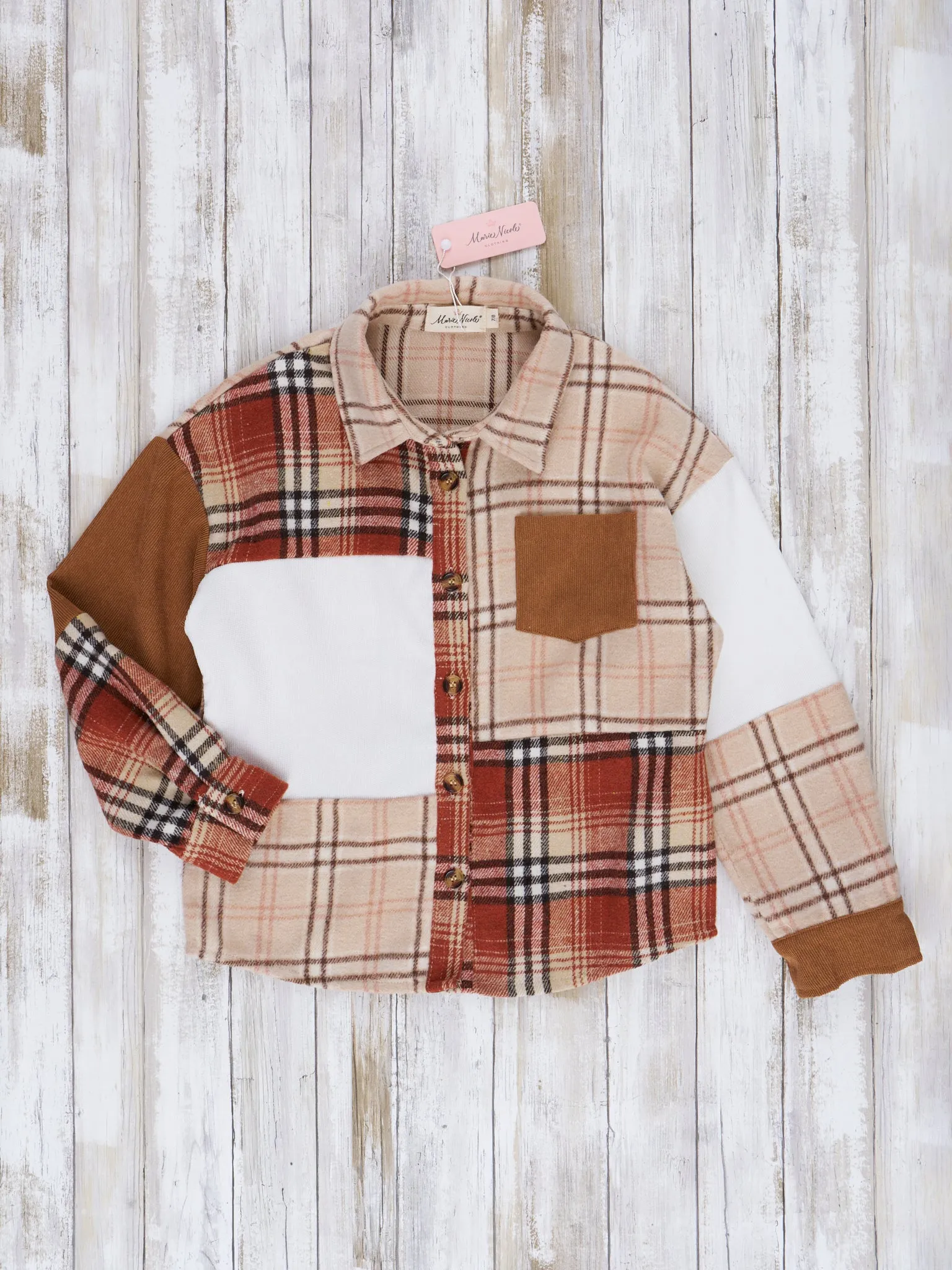 Mom & Me Brown & Beige Plaid Shacket