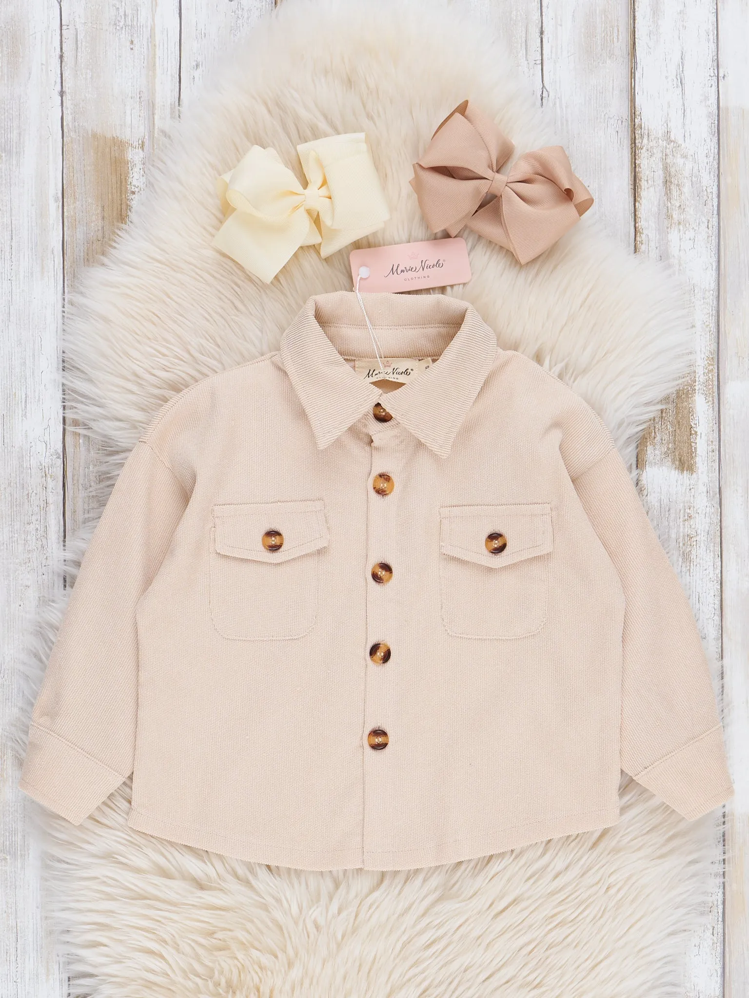 Mom & Me Corduroy Shacket - Cream