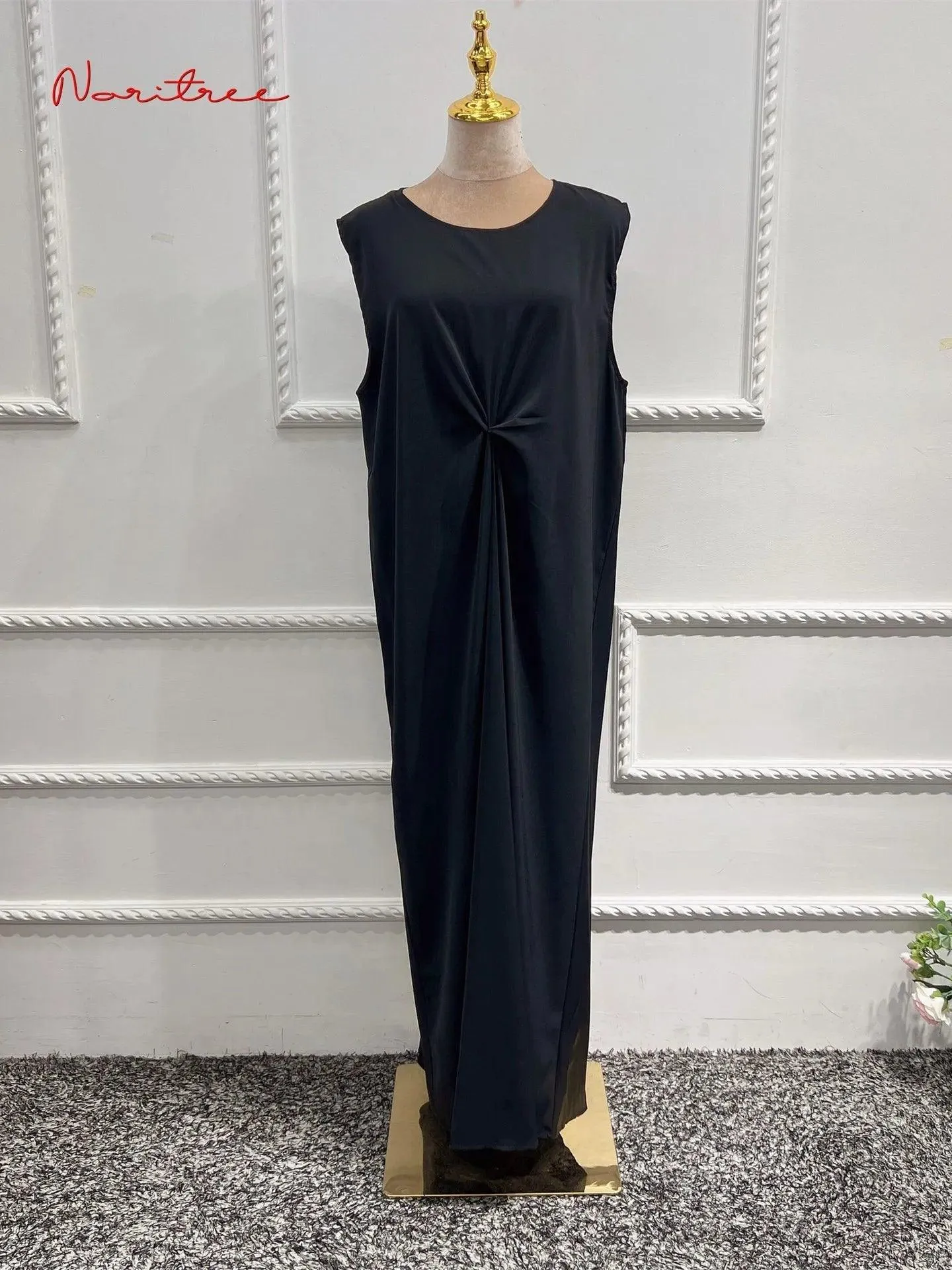 Muslim Women's Sleeveless Satin Slip Dress - Abaya Underdress & Inner Slip