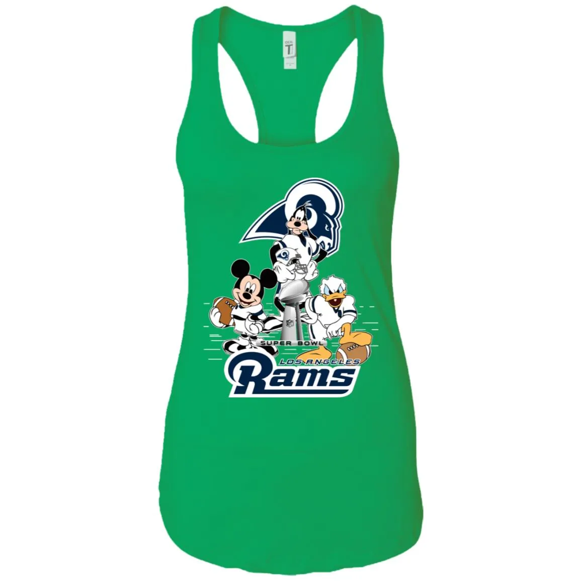 Nfl – Los Angeles Rams Donald Duck Goofy Mickey Mouse Super Bowl 2019 Football Women Tank Top