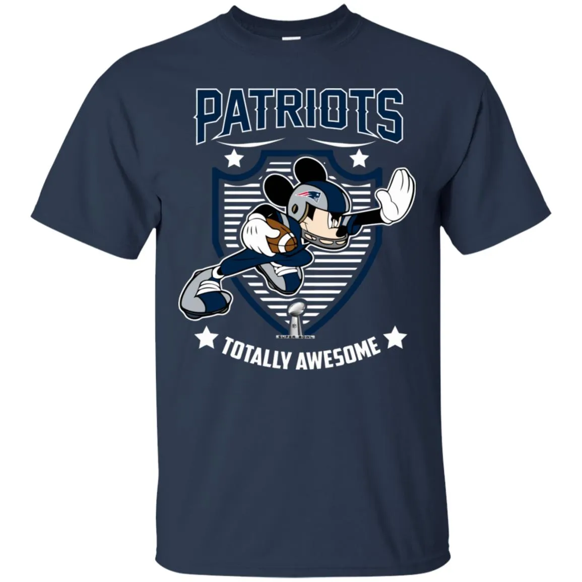 Nfl – New England Patriots Totally Awesome Mickey Mouse Super Bowl 2019 Football Men Cotton T-Shirt