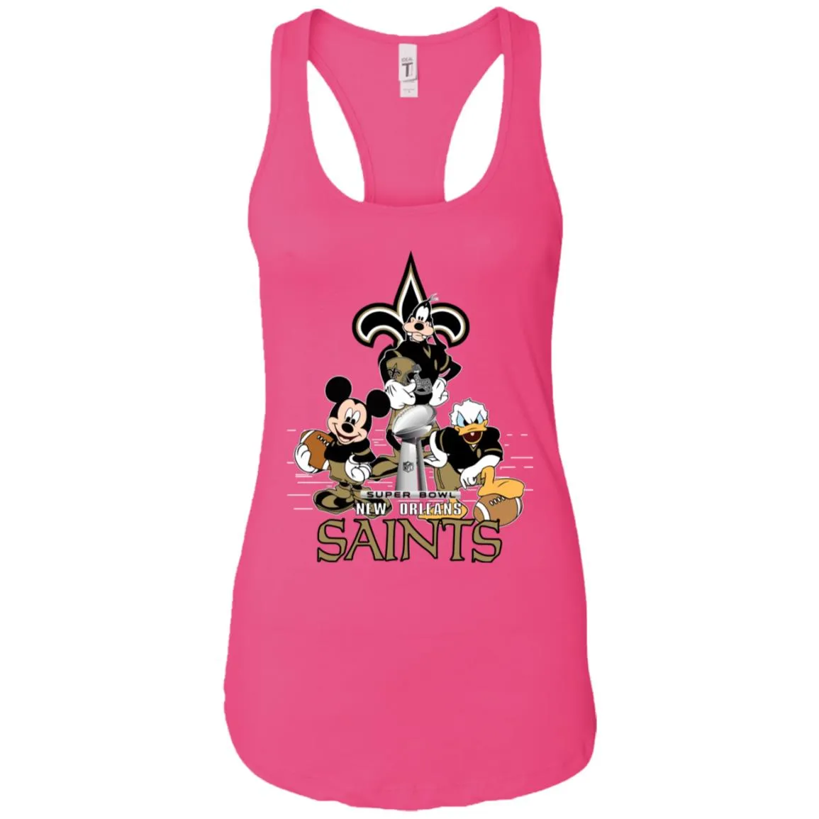 Nfl – New Orleans Saints Donald Duck Goofy Mickey Mouse Super Bowl 2019 Football Women Tank Top