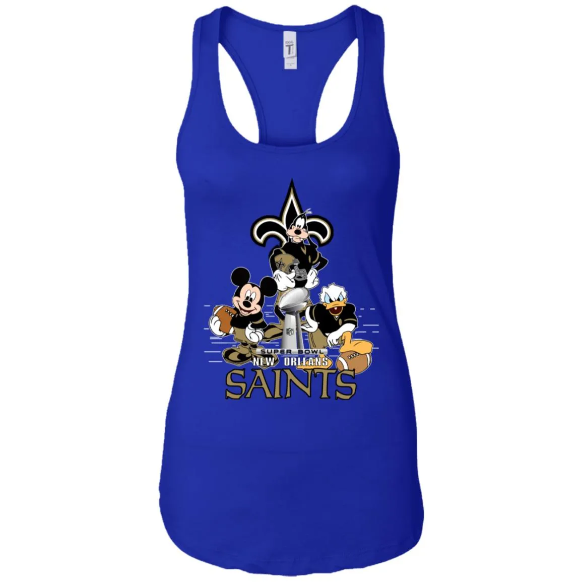 Nfl – New Orleans Saints Donald Duck Goofy Mickey Mouse Super Bowl 2019 Football Women Tank Top