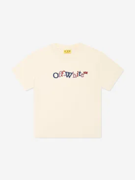 Off-White Girls Bookish Crazy T-Shirt in Ivory