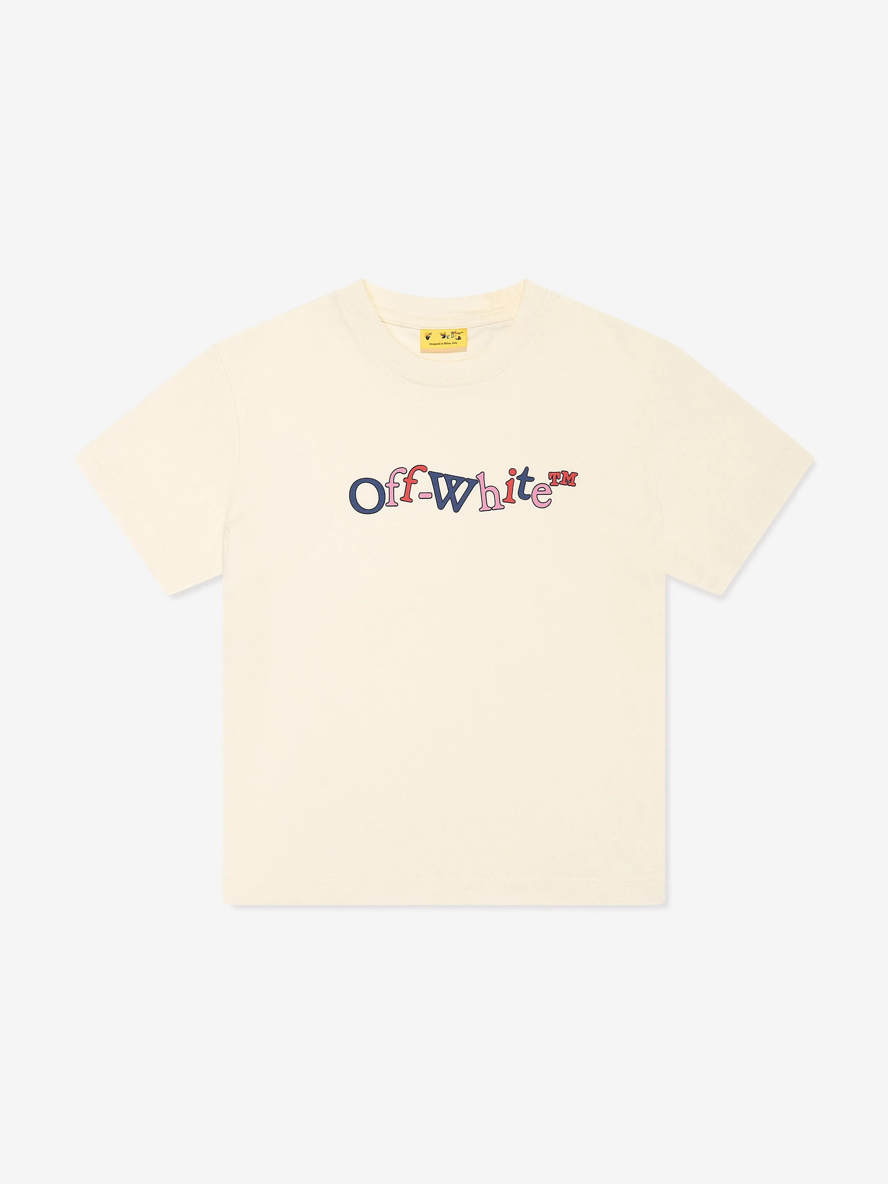 Off-White Girls Bookish Crazy T-Shirt in Ivory