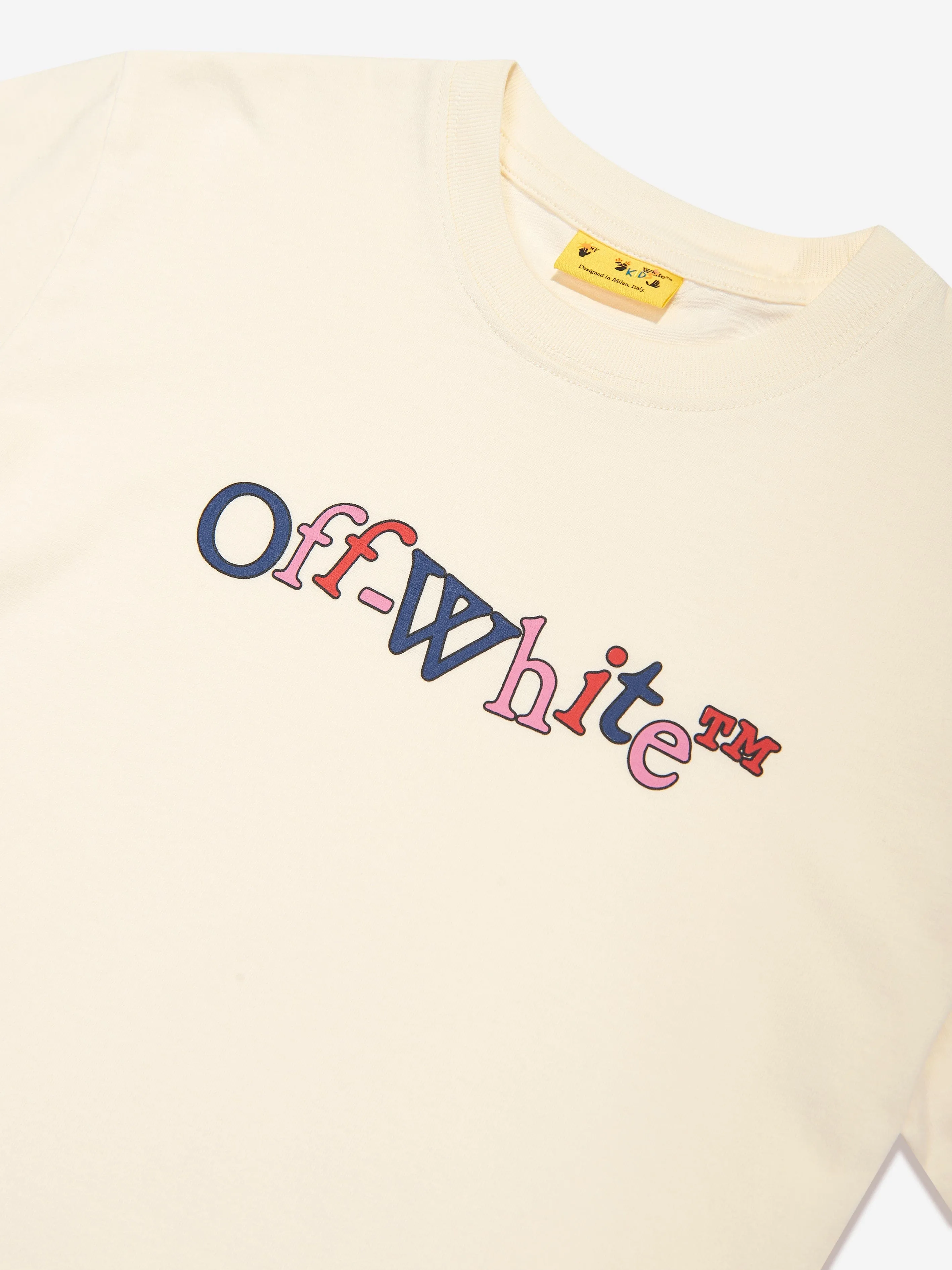 Off-White Girls Bookish Crazy T-Shirt in Ivory