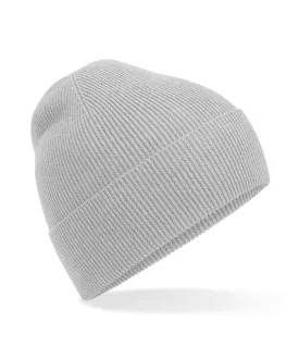 Organic cotton fine knit beanie | Light Grey