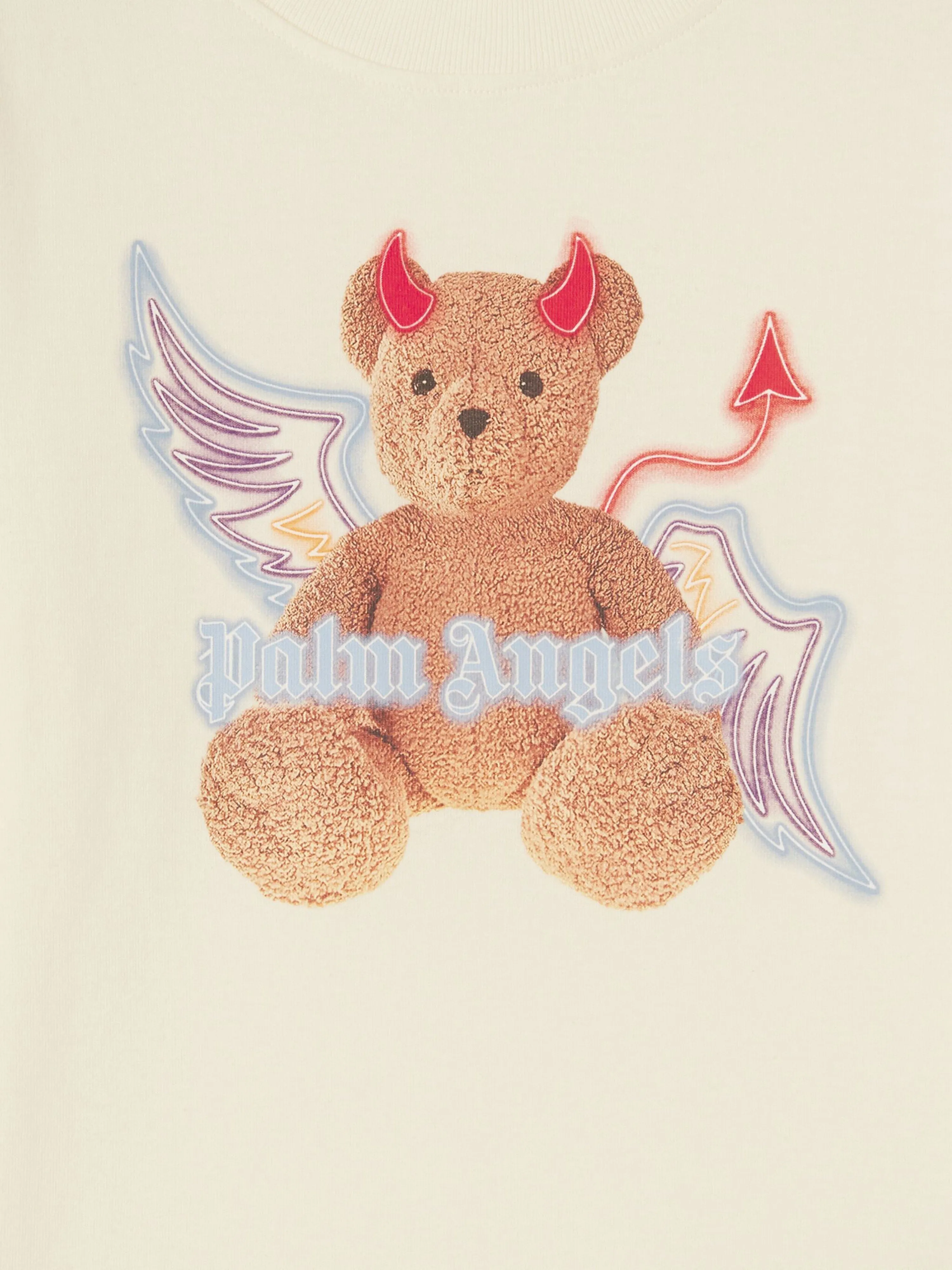 Palm Angels Kids Bear Devil T-Shirt in Ivory