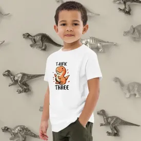 Personalize it! Organic Cotton Kids T-shirt Terrific Three