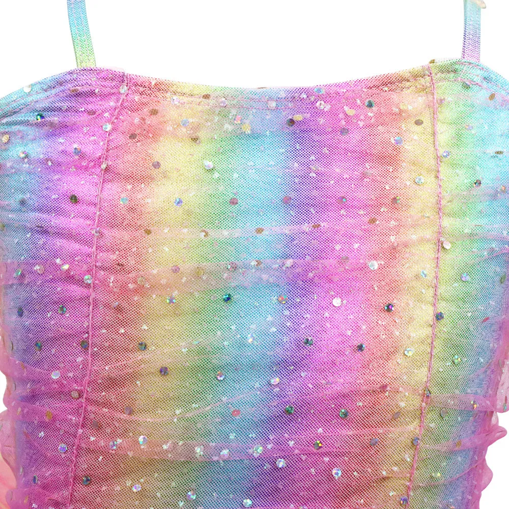 Rainbow Ruched Sparkle Ballet Tutu