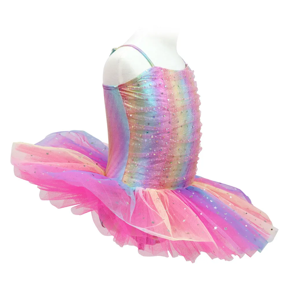 Rainbow Ruched Sparkle Ballet Tutu