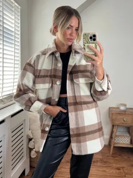 Reign Check Shacket / Neutral