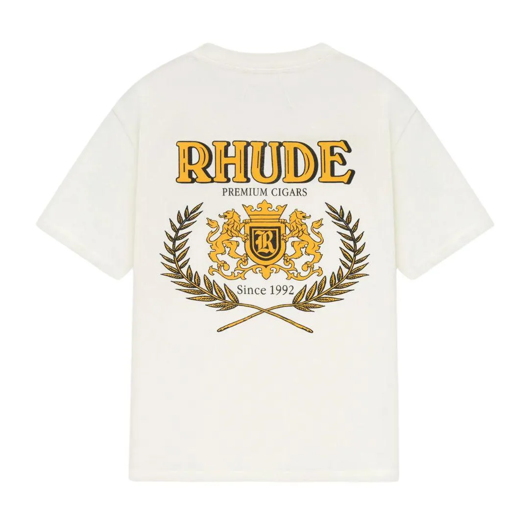 RHUDE CRESTA CIGAR T-SHIRT VINTAGE WHITE