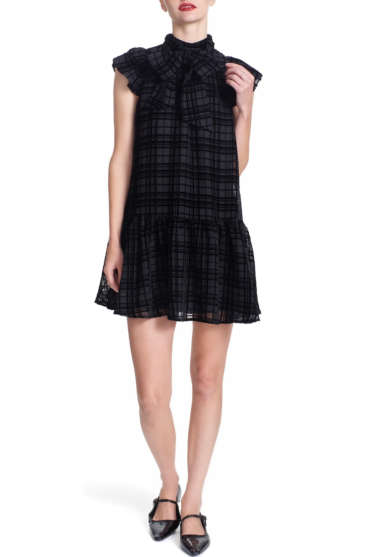 ROANNE DRESS- Velvet Plaid