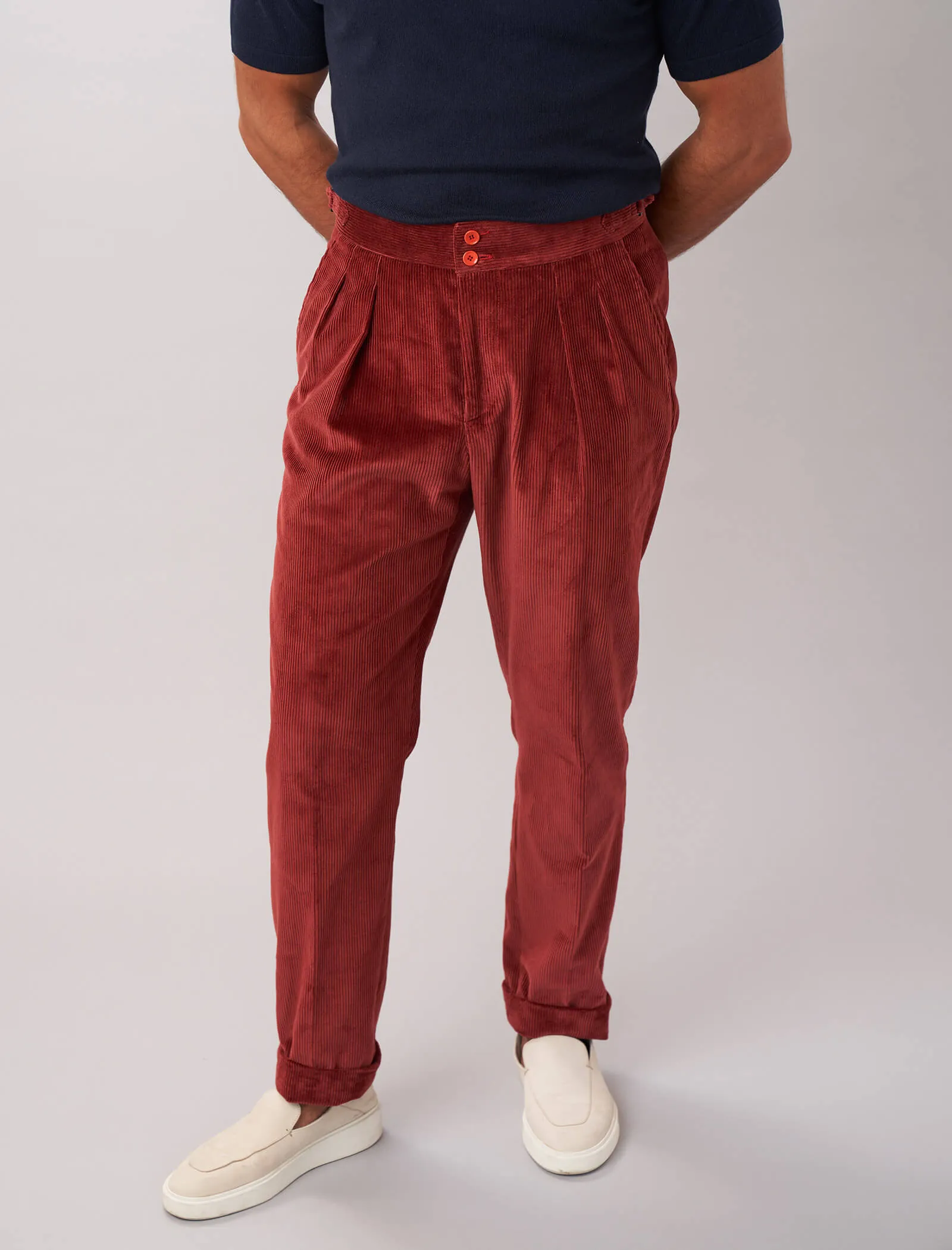 Rouge 8 Wale Corduroy High Waisted Trousers