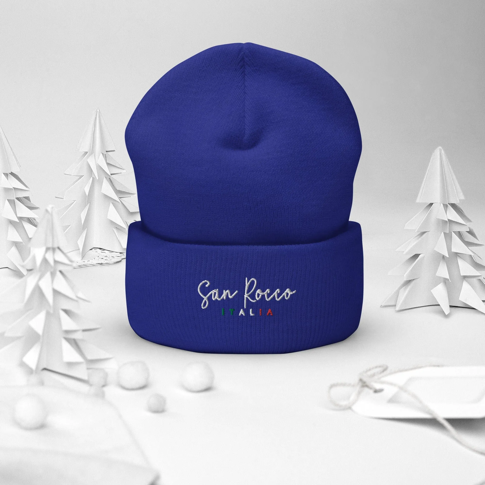 San Rocco Italia Embroidered Cuffed Beanie