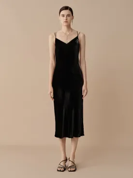 SILKINC Silk Velvet Long Slip Dress