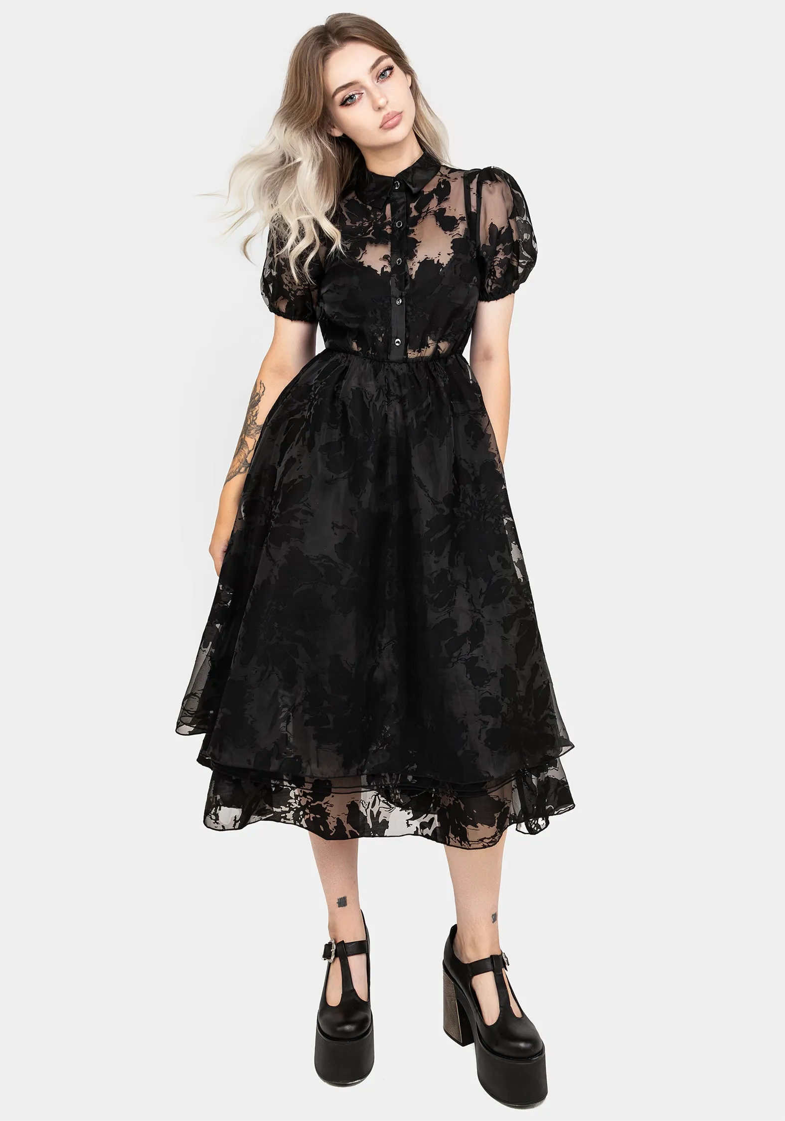 Spectre Layered Midi Shirt Dress