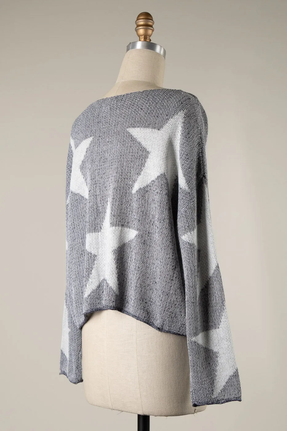 STAR PRINT LIGHTWEIGHT CABLE KNIT SWEATER 1 PACK