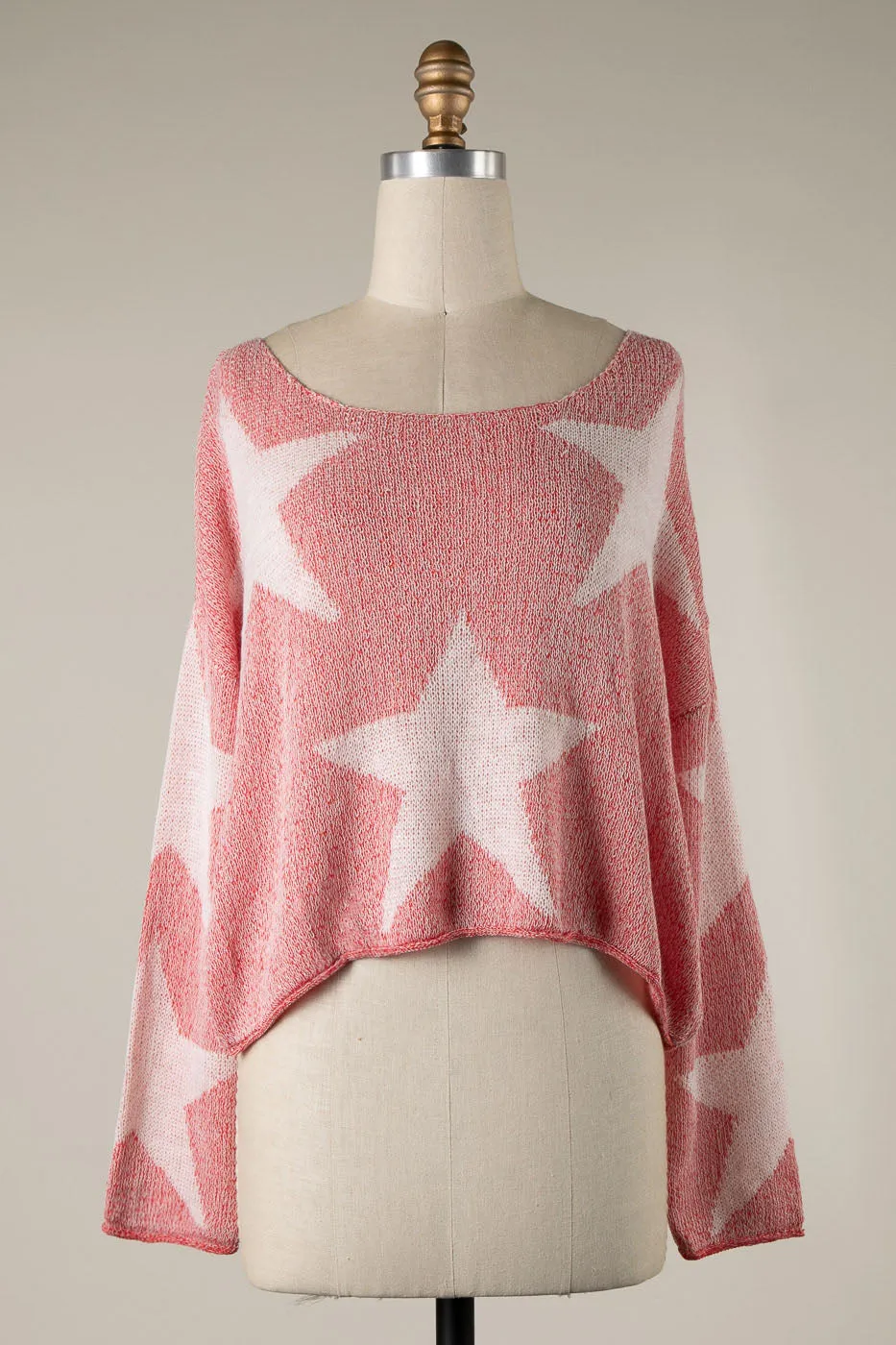 STAR PRINT LIGHTWEIGHT CABLE KNIT SWEATER 1 PACK