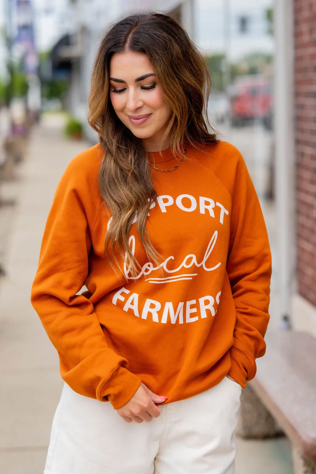 Support Local Farmers Mixed Fonts Graphic Crewneck