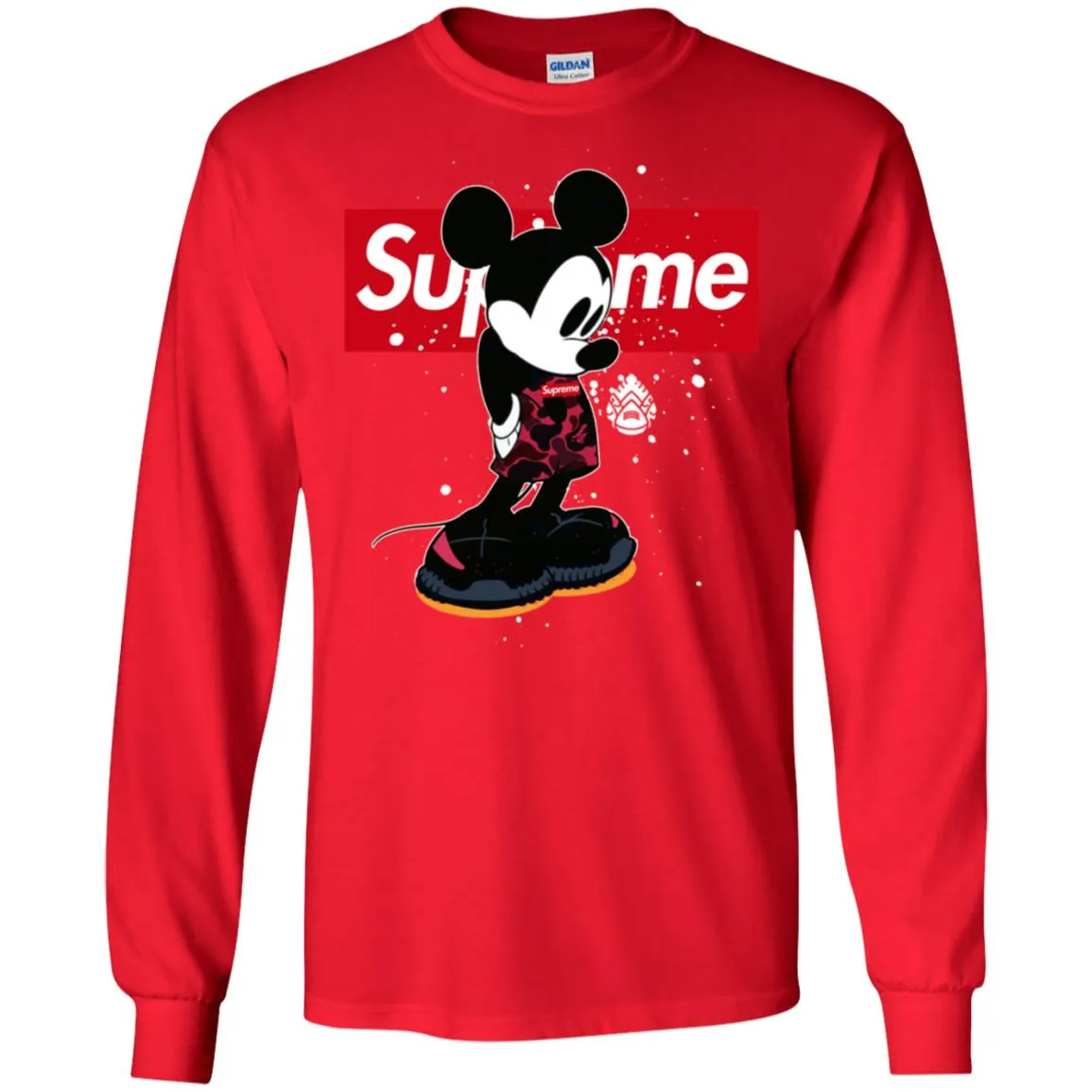 Supreme Mickey Babe Cute Love T-shirt Men Long Sleeve Shirt