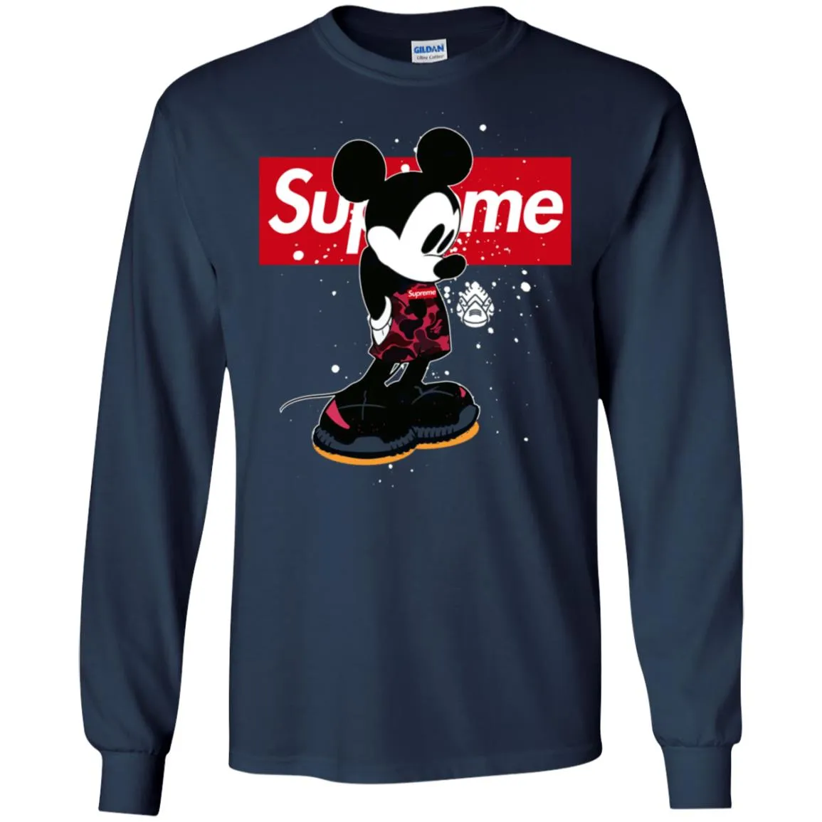 Supreme Mickey Babe Cute Love T-shirt Men Long Sleeve Shirt