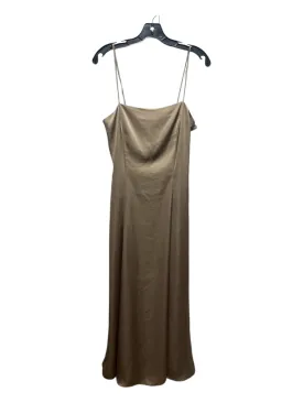 Theory Size 8 Beige Polyester Spaghetti Strap Maxi Slip Dress Dress