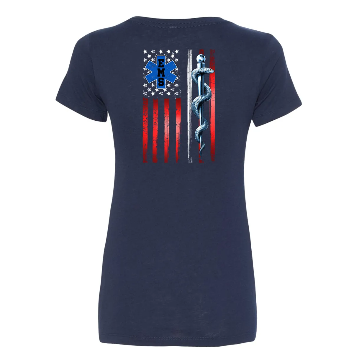 Thin White Line American Flag Women's Crew Neck Shirt