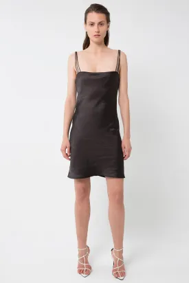 Third Form 90'S BIAS MINI SLIP DRESS BLACK