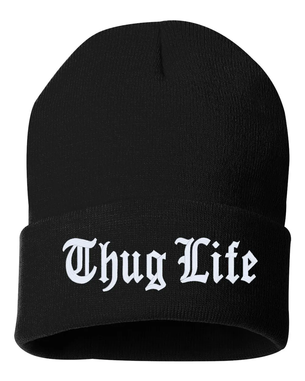 Thug Life Embroidered Cuffed Beanie Hat