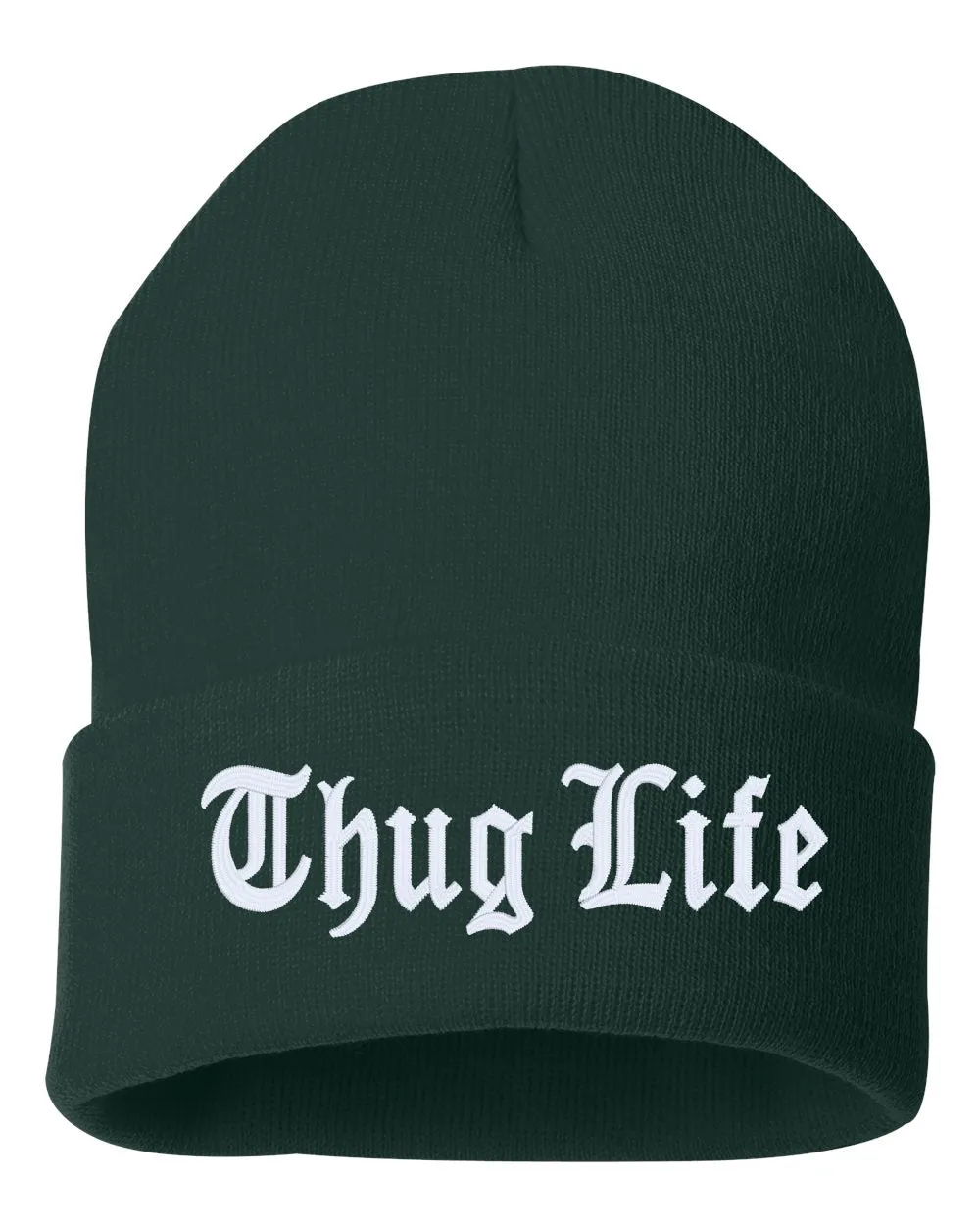 Thug Life Embroidered Cuffed Beanie Hat